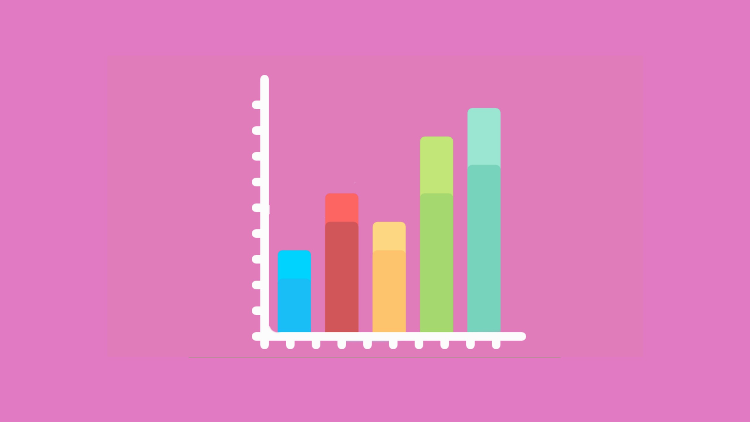 A bar chart sits on a pink background to signify how to find IELTS Change Chart Overview