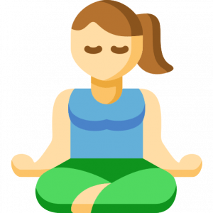 A woman sitting in a yoga position signifies an IELTS cue card about habits