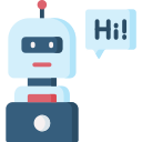 A robot saying the word "hi"