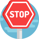 A graphic stop sign