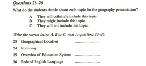 Practice 2: Cambridge Book 7, Test 4, Section 3