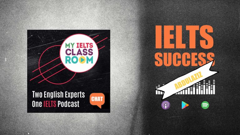The words IELTS success Canada sit next to the Album cover for the My IELTS Classroom album cover
