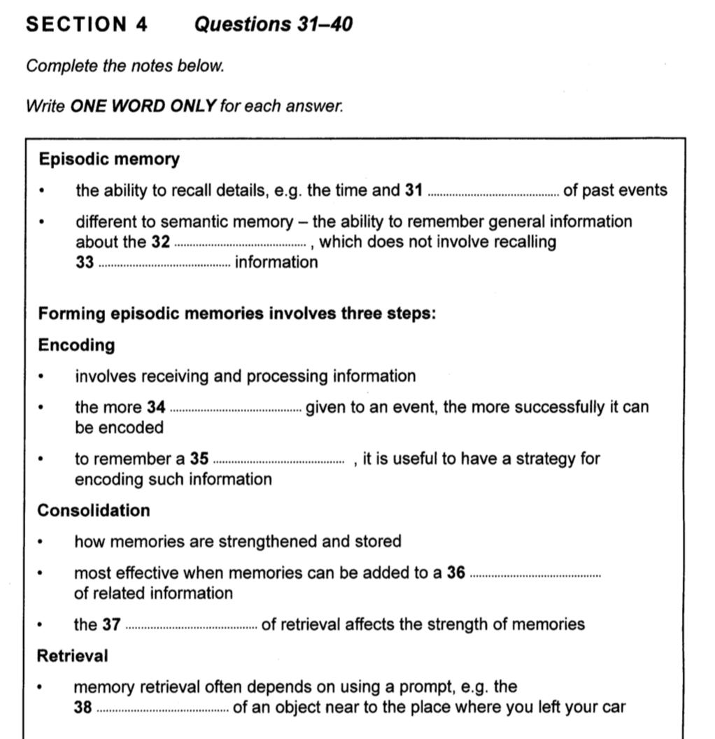 ielts listening section 4