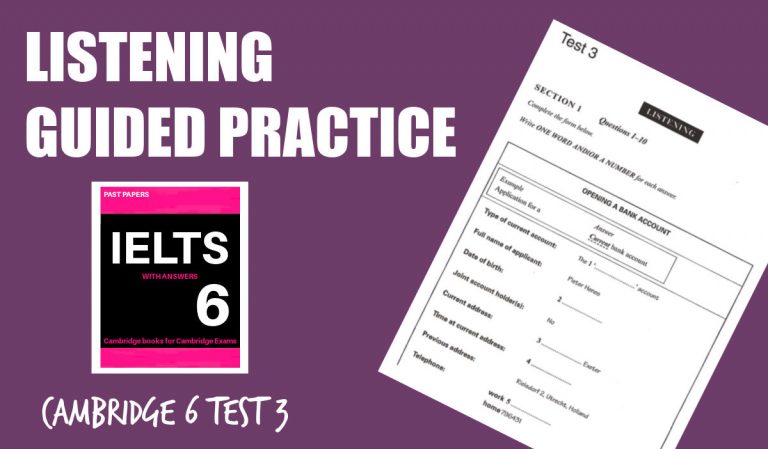 IELTS Cambridge 6 Test 3 listening test